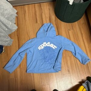 Spider Blue Crewneck Sweater for Men